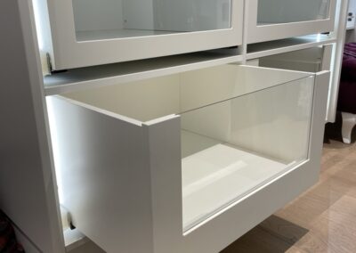 Drawers with clear fronts and lighting