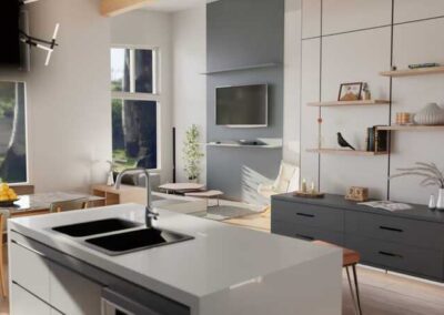 Custom kitchen and shelving in a Nelson BC home